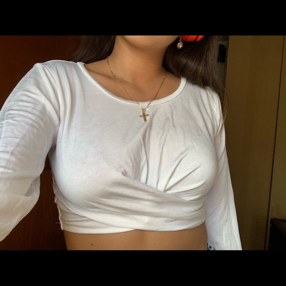 crossed over crop top